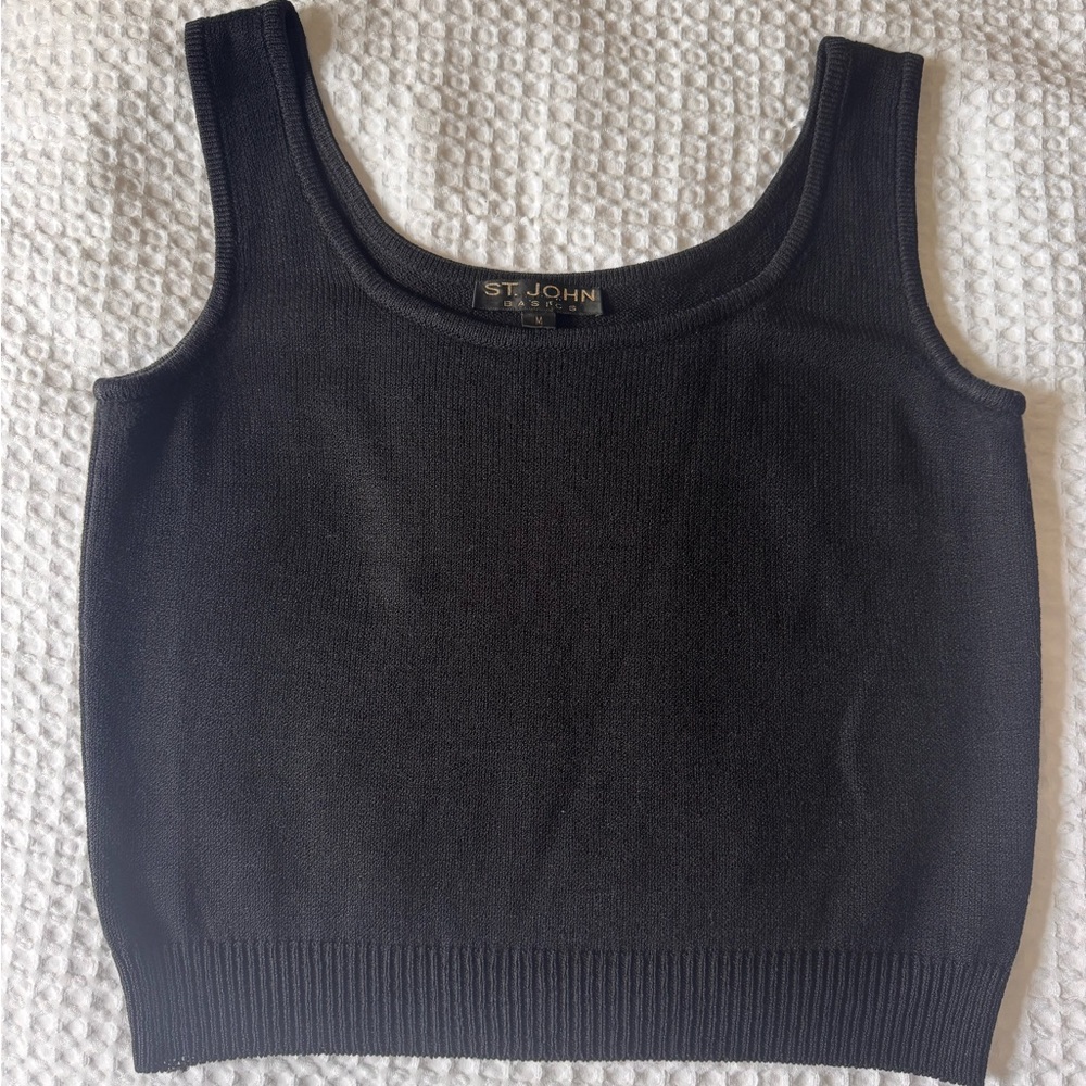 St. John Classic Black Knit Tank Top
